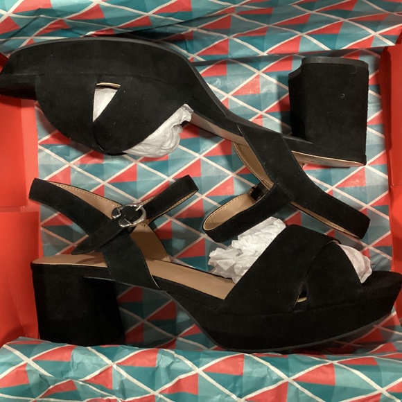 AEROSOLES BLACK SUEDE PLATFORM SANDAL | SZ 12 M - Picture 4 of 12